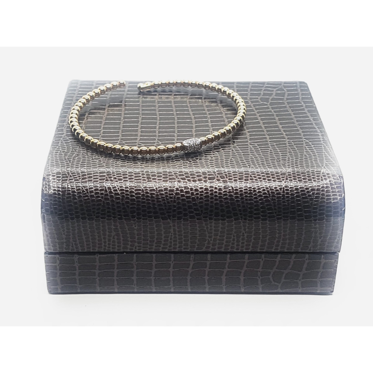 BRAZALETE RÍGIDO DE ORO ROSA CON DIAMANTES