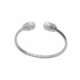 BRAZALETE RÍGIDO DE ORO BLANCO CON DIAMANTES Y PERLAS