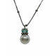 Collar de plata con circonitas y perla natural