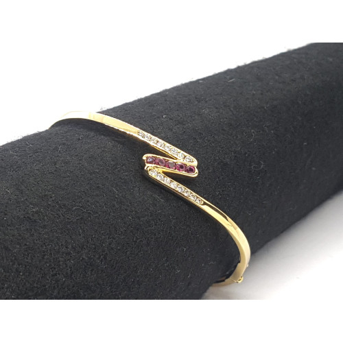 BRAZALETE RÍGIDO DE ORO AMARILLO CON DIAMANTES Y RUBÍES