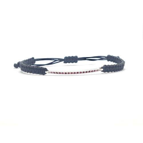 Pulsera estilo Rivière de oro blanco y rubíes