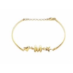 BRAZALETE RÍGIDO DE ORO AMARILLO CON DIAMANTE Y RUBÍ