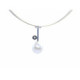 Gargantilla de plata y oro con diamante y perla natural cultivada Australiana