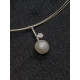 Gargantilla de plata y oro con diamante y perla natural cultivada Australiana