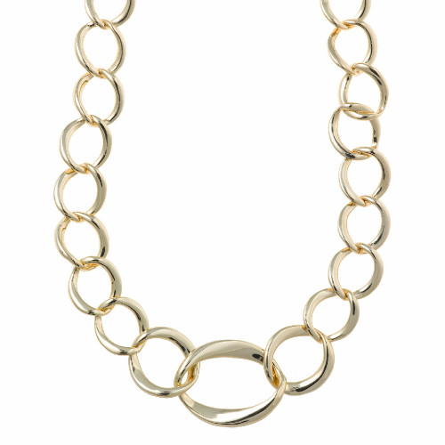 Collar de plata chapada, eslabones grandes