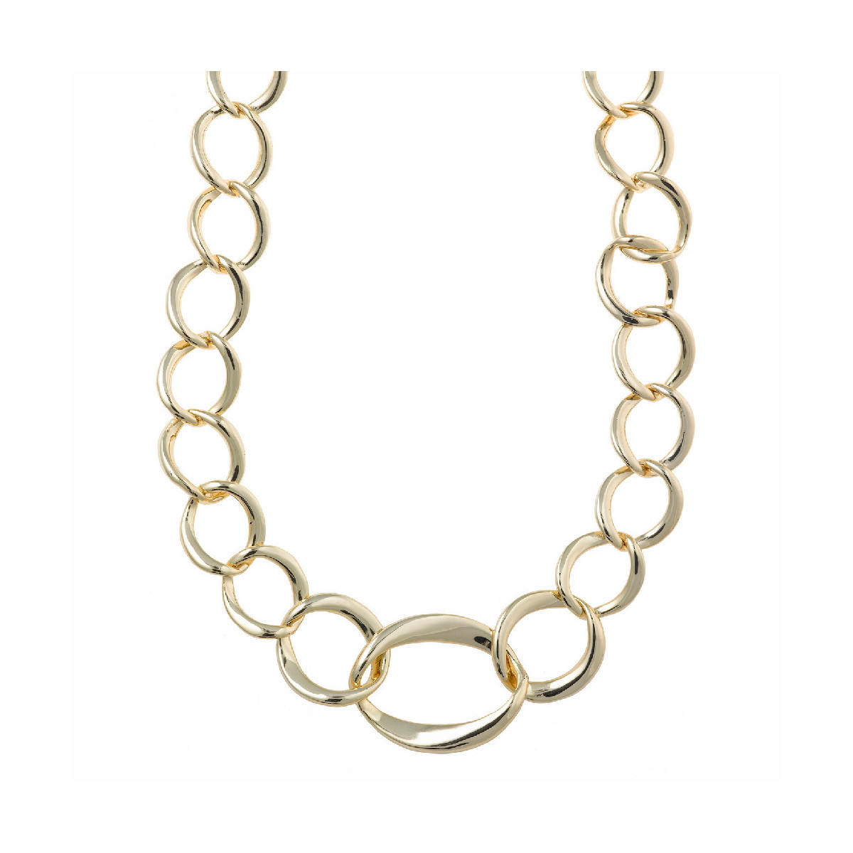 Collar de plata chapada, eslabones grandes
