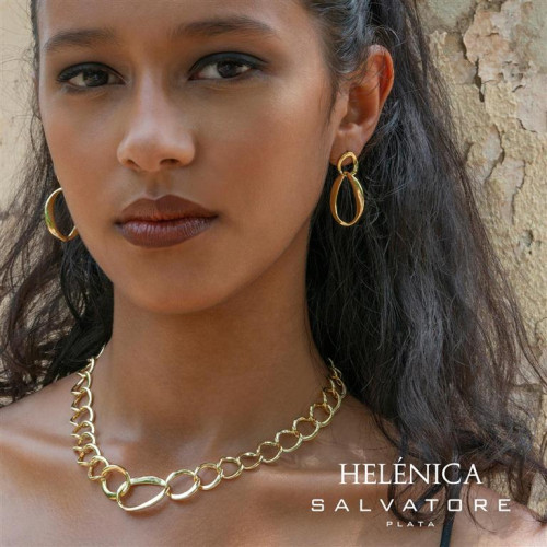 Collar de plata chapada, eslabones grandes