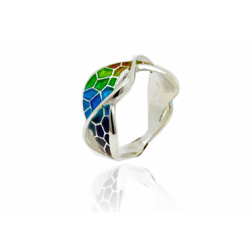Anillo de plata  con esmalte