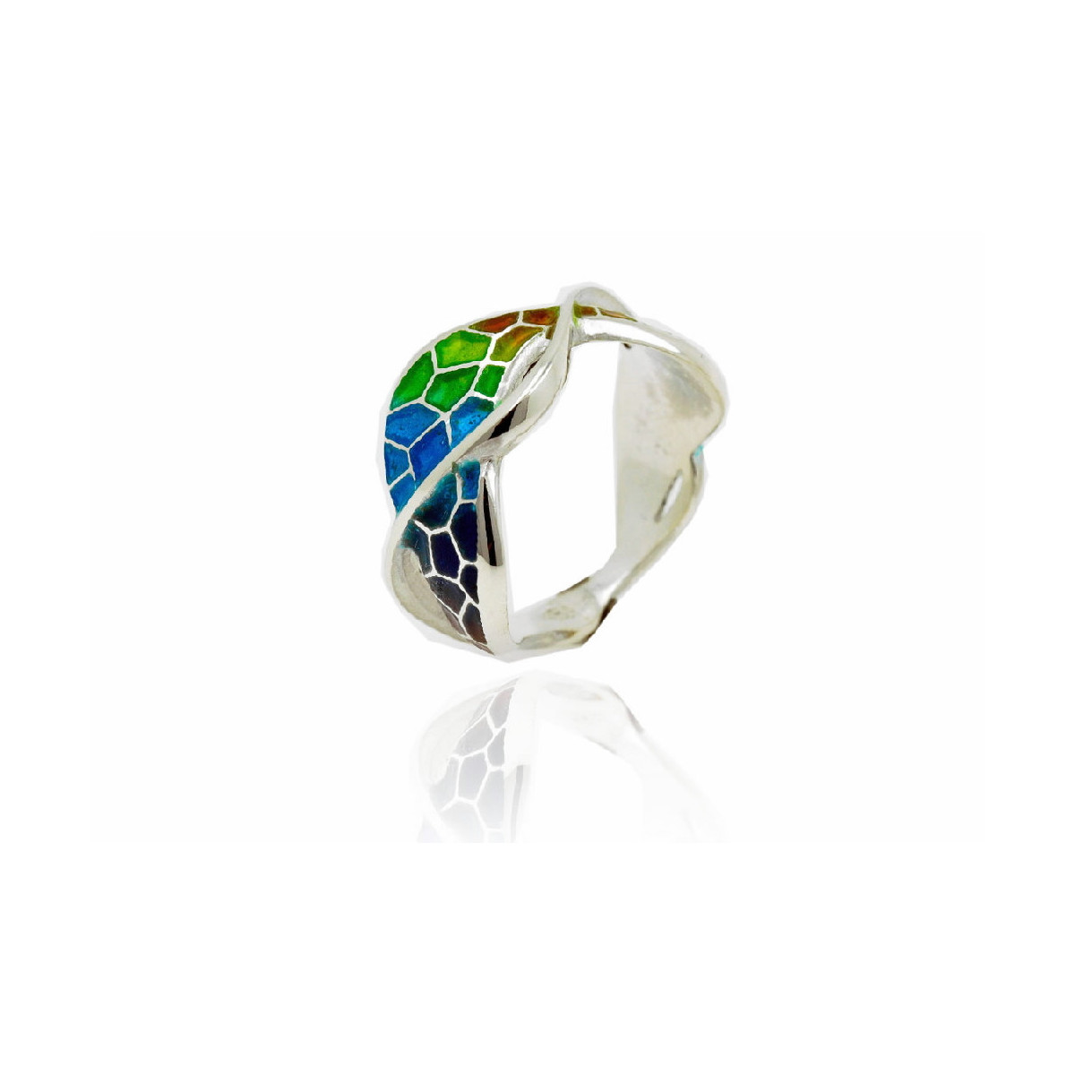 Anillo de plata  con esmalte