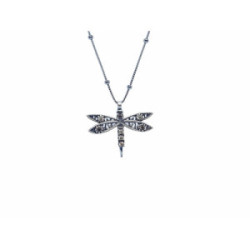 Collar de plata con forma de libelula y circonitas