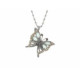Collar de plata con forma de mariposa y circonitas