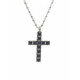 Collar de plata con forma de cruz y circonitas