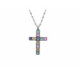 Collar de plata con forma de cruz y circonitas
