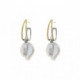 Pendientes de plata y oro con perla natural cultivada