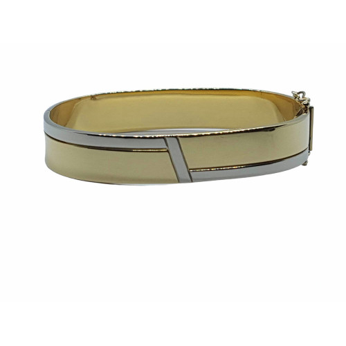 BRAZALETE RÍGIDO DE ORO BLANCO Y ORO AMARILLO
