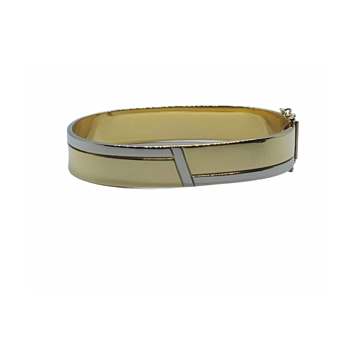 BRAZALETE RÍGIDO DE ORO BLANCO Y ORO AMARILLO
