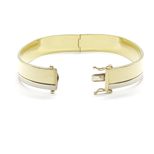 BRAZALETE RÍGIDO DE ORO BLANCO Y ORO AMARILLO