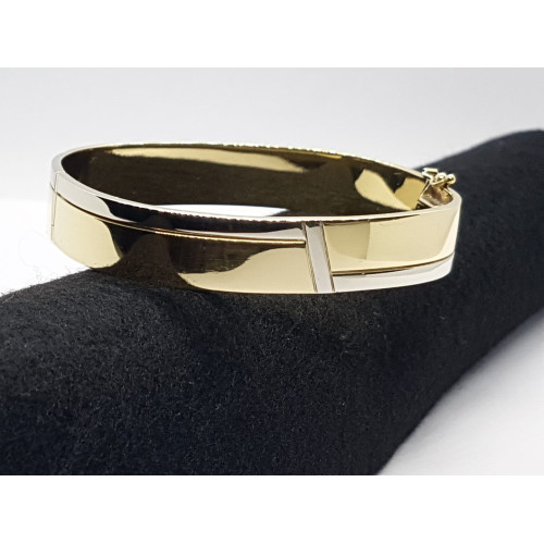 BRAZALETE RÍGIDO DE ORO BLANCO Y ORO AMARILLO