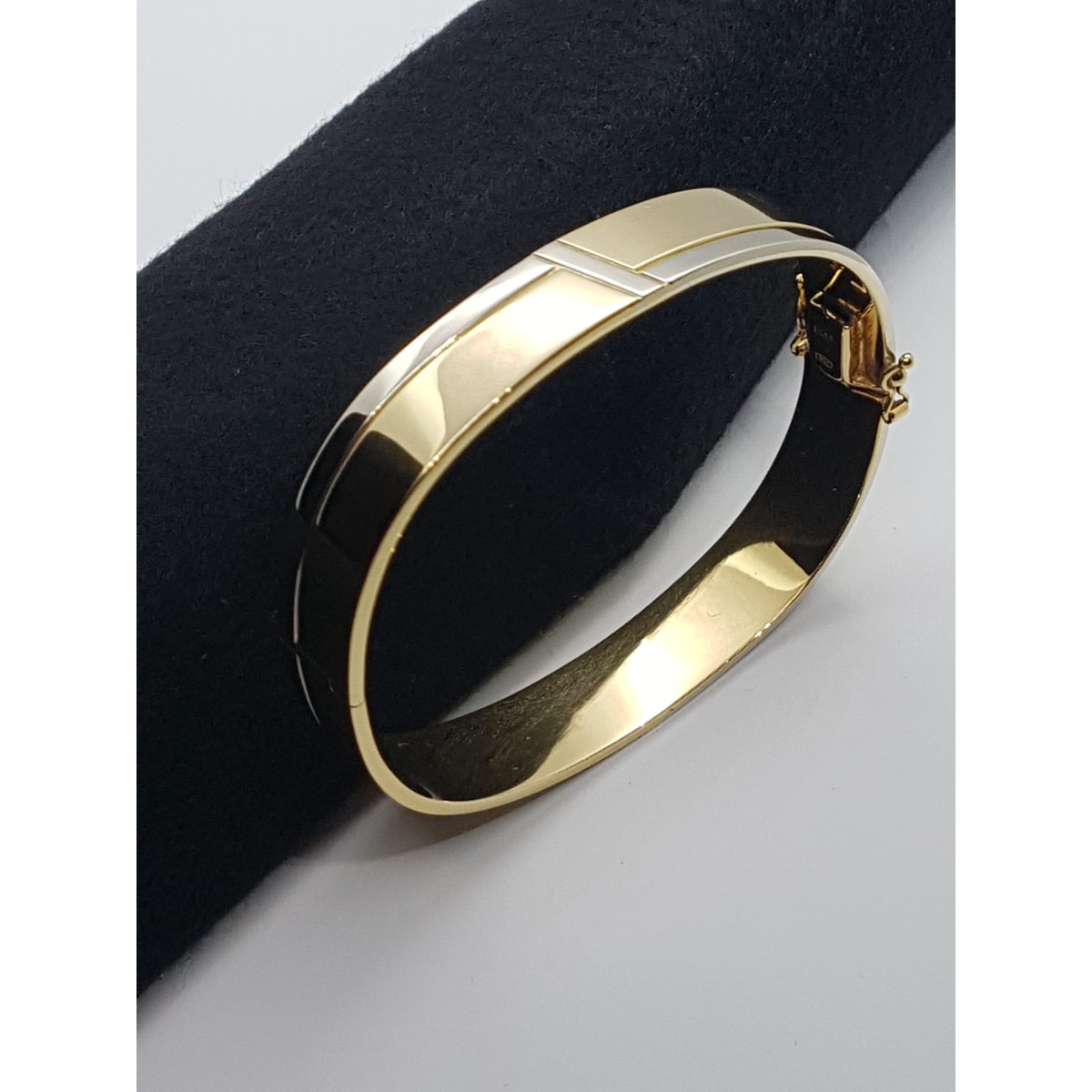 BRAZALETE RÍGIDO DE ORO BLANCO Y ORO AMARILLO