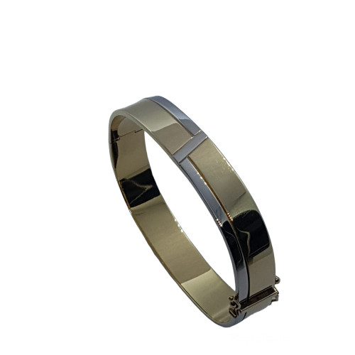 BRAZALETE RÍGIDO DE ORO BLANCO Y ORO AMARILLO
