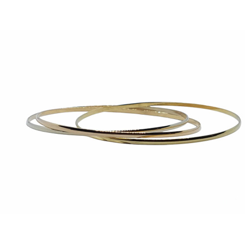 BRAZALETE RÍGIDO DE ORO AMARILLO, BLANCO Y ROSA