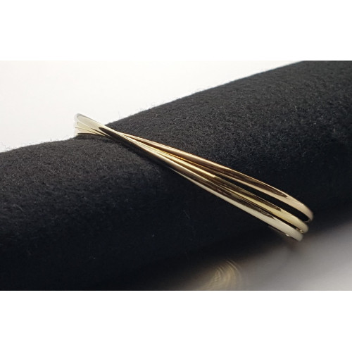 BRAZALETE RÍGIDO DE ORO AMARILLO, BLANCO Y ROSA