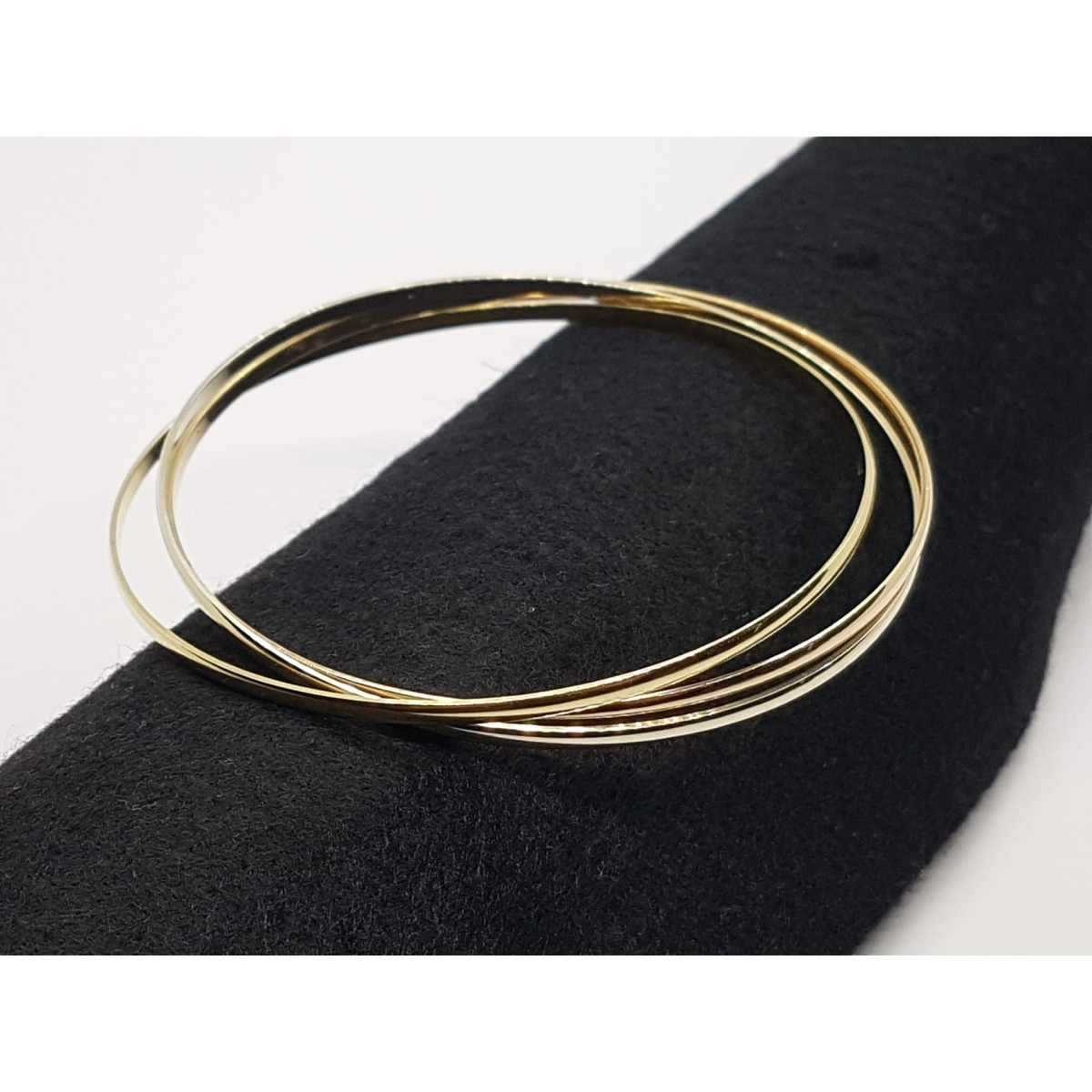 BRAZALETE RÍGIDO DE ORO AMARILLO, BLANCO Y ROSA