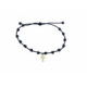 Pulsera de macramé con cruz de oro amarillo Pulsera de macramé con cruz de oro amarillo