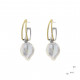 Pendientes de plata y oro con perla natural cultivada