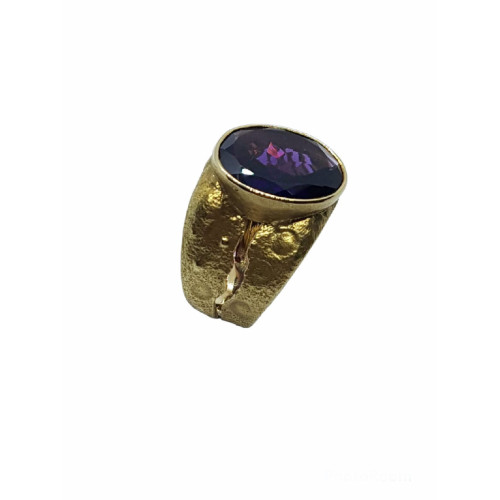 ANILLO DE ORO AMARILLO y amatista
