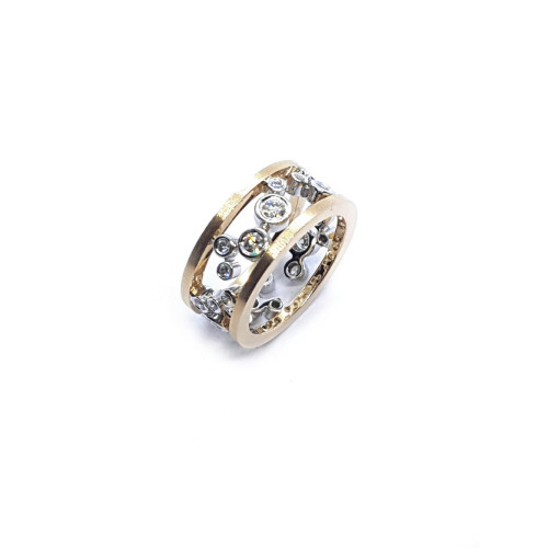 ANILLO DE ORO rosa y oro blanco con diamantes