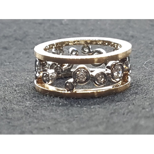 ANILLO DE ORO rosa y oro blanco con diamantes