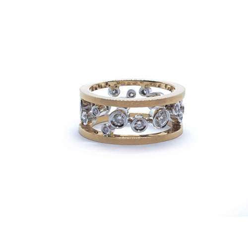 ANILLO DE ORO rosa y oro blanco con diamantes