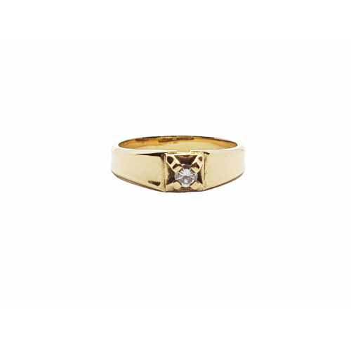 solitario de oro amarillo con diamante