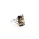 Anillo de oro blanco con cuarzo fumé