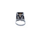 Anillo de oro blanco con cuarzo fumé