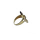 Anillo de oro amarillo con diamantes, zafiros y rubí
