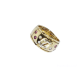 Anillo de oro amarillo con diamantes y rubíes