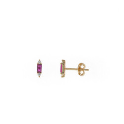 Pendientes pequeños con circonitas rojas
