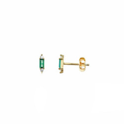 Pendientes pequeños con circonitas verdes