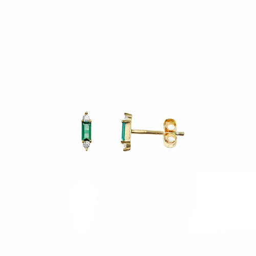 Pendientes pequeños con circonitas verdes