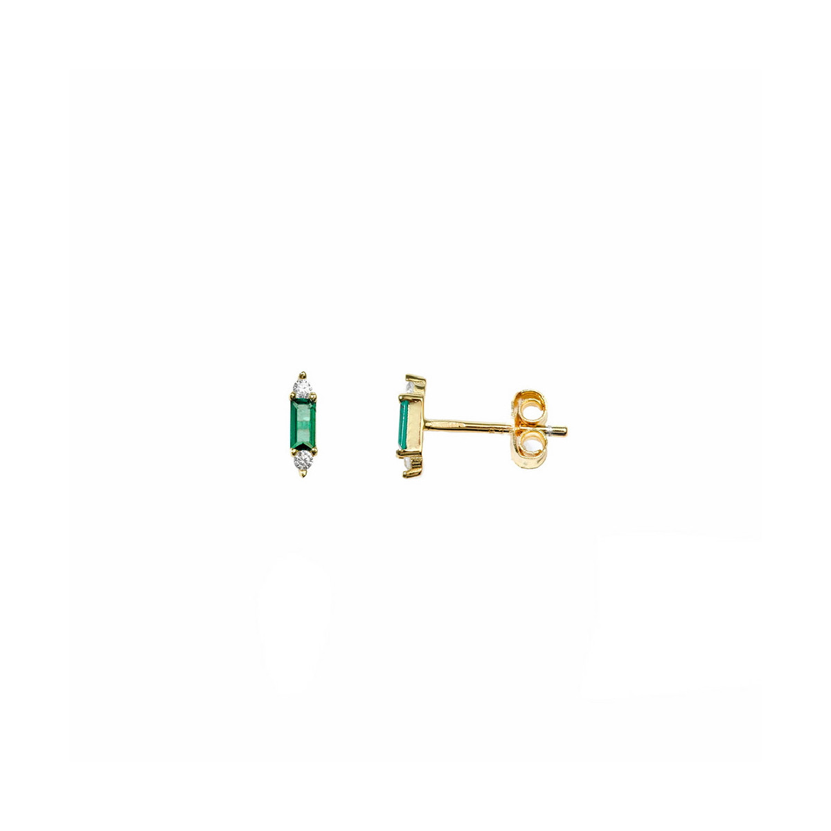 Pendientes pequeños con circonitas verdes