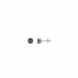 Pendientes de plata con circonita negra