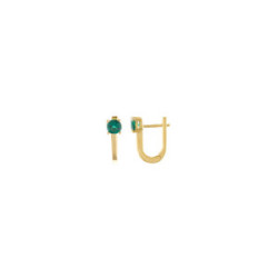 Pendientes de plata chapada con circonita verde