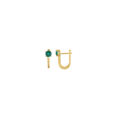 Pendientes de plata chapada con circonita verde